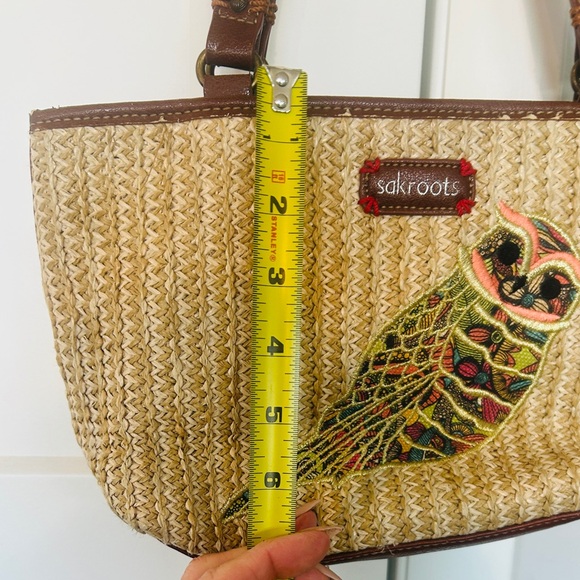 Sakroots Brown and Tan Owl Embroidered Shoulder Bag - Picture 3 of 6